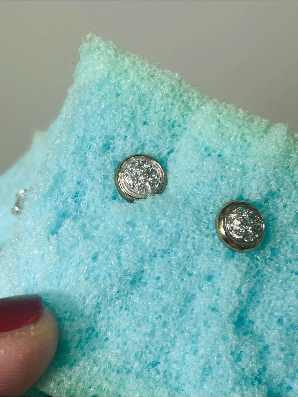 Silver Crystal Cluster Stud Earrings - Polished Silver Shine